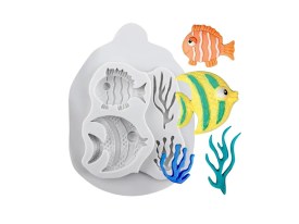 Molde silicona 2 peces con algas 